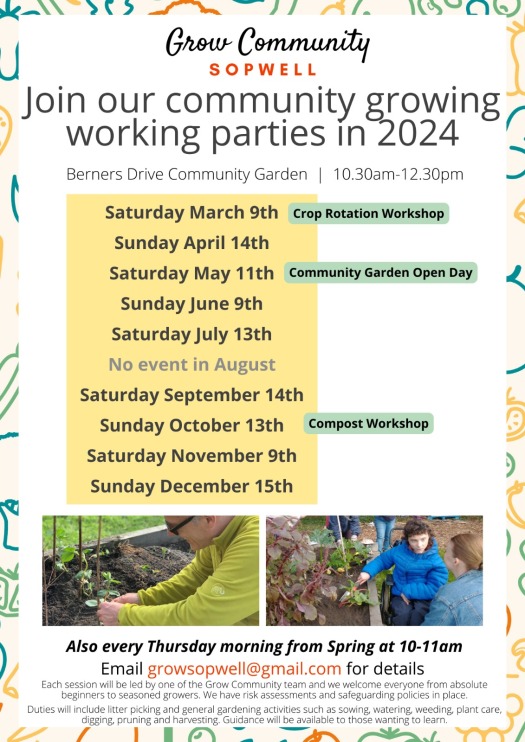 Details for Berners Drive Community Garden gardening sessions